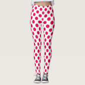 Elke kleur Polka Dots op White Leggings (Voorkant)