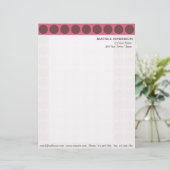 elke kleur Polka Dots Patroon op Roze Gepersonaliseerd Briefhoofd (Staand voorkant)