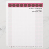 elke kleur Polka Dots Patroon op Roze Gepersonaliseerd Briefhoofd (Voorkant / Achterkant)