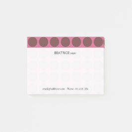  elke kleur Polka Dots Patroon op Roze Post-it® Notes