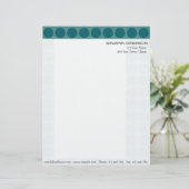  elke kleur Polka Dots Pattern op Blauwgroen Persoonlijk Briefhoofd (Staand voorkant)