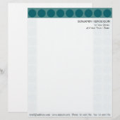  elke kleur Polka Dots Pattern op Blauwgroen Persoonlijk Briefhoofd (Voorkant / Achterkant)