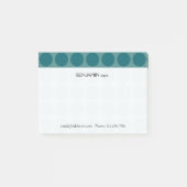  elke kleur Polka Dots Pattern op Blauwgroen Post-it® Notes (Voorkant)