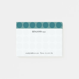  elke kleur Polka Dots Pattern op Blauwgroen Post-it® Notes