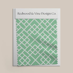 Elke kleur / / Preppy Green en White Bamboo Lattic Stof