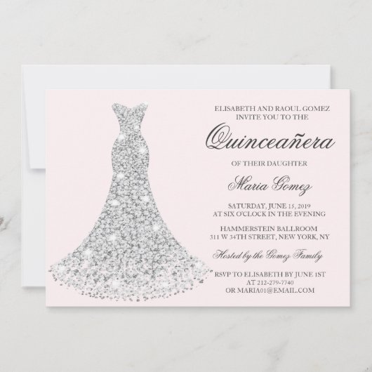 ELKE KLEUR - Quinceanera Verjaardag uitnodiging (Voorkant)