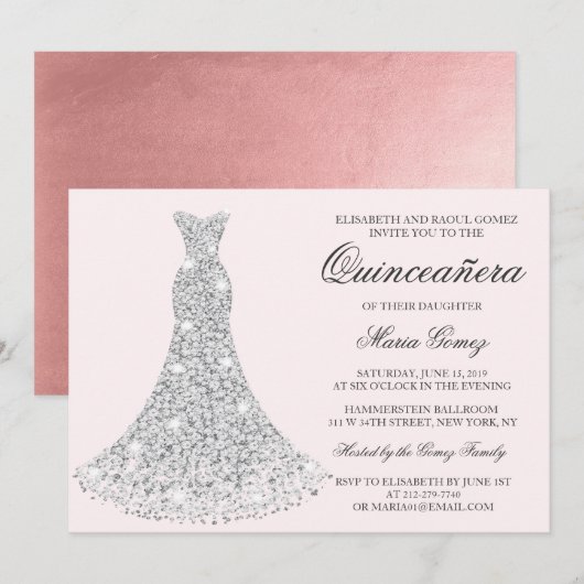 ELKE KLEUR - Quinceanera Verjaardag uitnodiging (Voorkant / Achterkant)