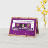 Elke kleur retro muziek Cassettebandje verjaardag Kaart (Gele Bloem)