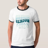 Elke kleur | Retro Wavy Senior Afstuderen T-shirt (Voorkant)