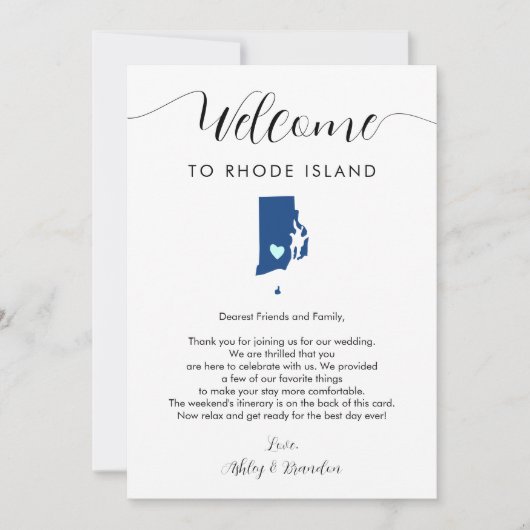 Elke kleur Rhode Island bruiloft welkom route (Voorkant)