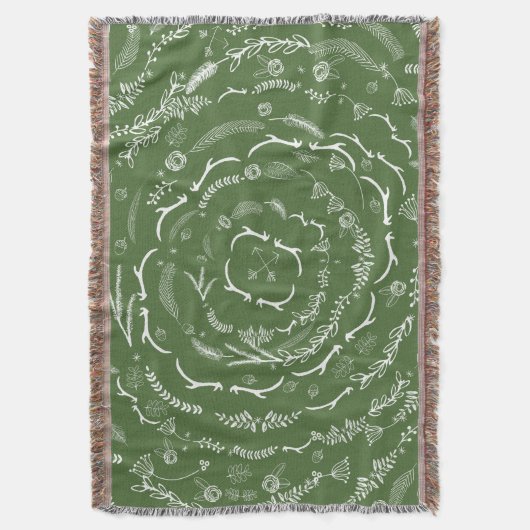 Elke kleur Rustic Holiday Deer Antler Lodge Deken (Voorkant Verticaal)