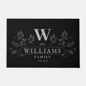 Elke kleur | Rustieke familienaam Monogram Deurmat (Voorkant)