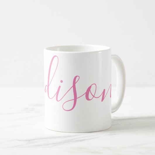 Elke kleur - Script naam gepersonaliseerde mok (Voorkant rechts)