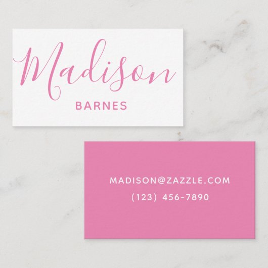 Elke kleur - Script Name Business of Contact Kaart Visitekaartje (Voorkant / Achterkant)