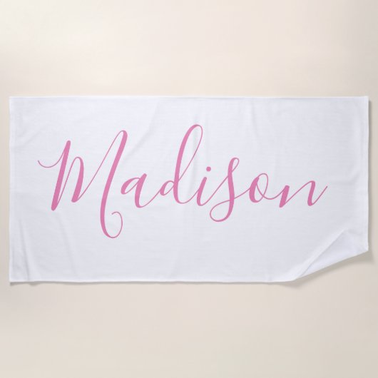 Elke kleur - Scriptnaam Beach Towel Strandlaken (Voorkant)