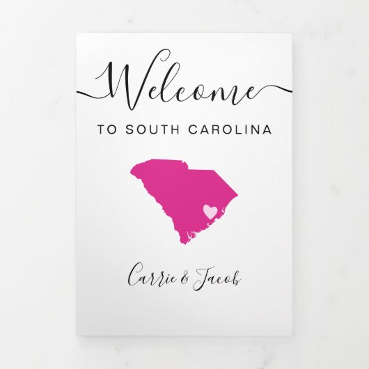 Elke kleur South Carolina bruiloft welkom route Drieluik Programma (Cover)