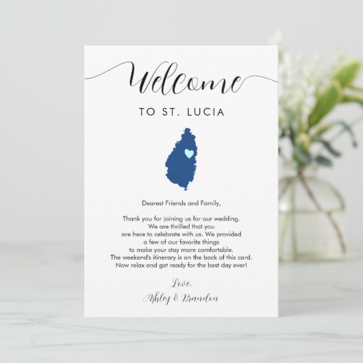Elke kleur St. Lucia bruiloft welkom route (Staand voorkant)