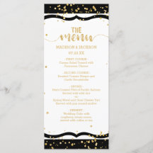 Elke kleur strepen & gouden Confetti bruiloft menu