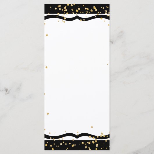 Elke kleur strepen & gouden Confetti bruiloft menu (Achterkant)