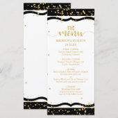 Elke kleur strepen & gouden Confetti bruiloft menu (Voorkant / Achterkant)