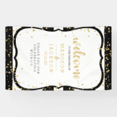 Elke kleur strepen & gouden Confetti bruiloft welk Spandoek (Horizontaal)