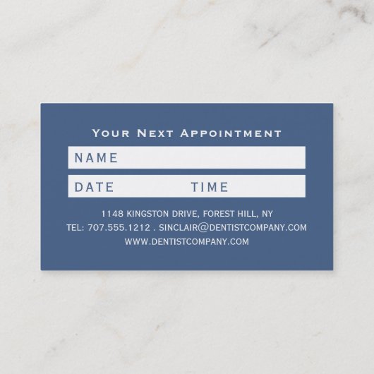 Elke kleur tandenborstel, tandartsafspraak visitekaartje (Achterkant)