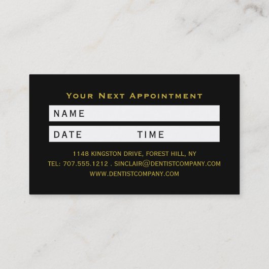 Elke kleur tandenborstel, tandartsafspraak visitekaartje (Achterkant)