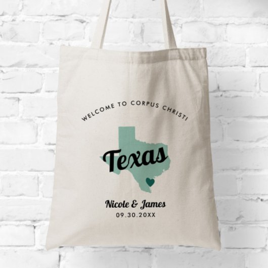 elke Kleur Texas Map Wedding Welcome Bag, Tote Bag