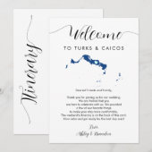 Elke kleur Turk & Caicos bruiloft welkom route (Voorkant / Achterkant)