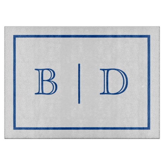Elke kleur: twee letters Monogram Glazen snijvlak Snijplank (Voorkant)