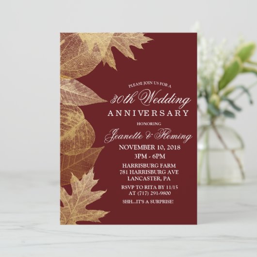 ELKE KLEUR - Uitnodiging voor herfsttrouw en -jubi (Staand voorkant)