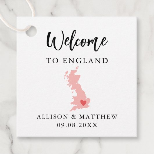 Elke kleur United Kingdom Wedding Welcome Bag Bedankjes Labels (Voorkant)