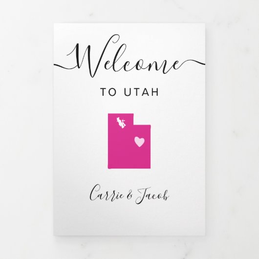 Elke kleur Utah bruiloft welkom route & brief Drieluik Programma (Cover)