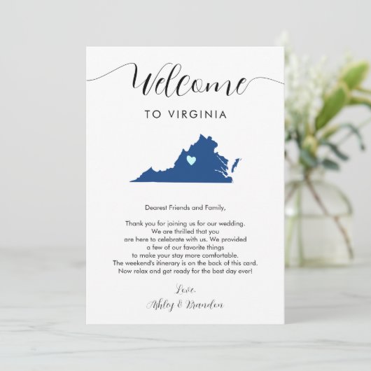 Elke kleur Virginia bruiloft welkom route (Staand voorkant)