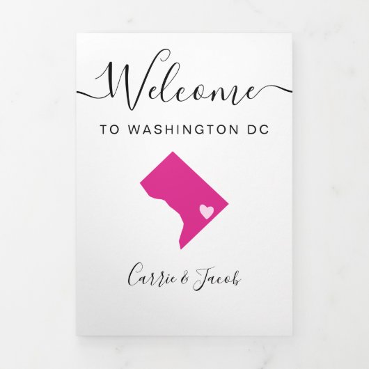 Elke kleur Washington DC bruiloft welkom route Drieluik Programma (Cover)