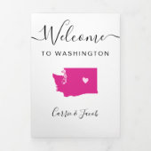 Elke kleur Washington kaart bruiloft welkom route (Cover)