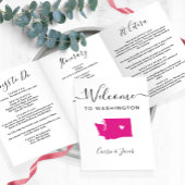 Elke kleur Washington kaart bruiloft welkom route