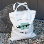Elke Kleur Washington State Map WeduwWelkomsttas Tote Bag<br><div class="desc">Het weekend van de bruiloft heet cadeautas voor gasten uit de stad voor je bruiloft, met afbeelding van de staat Washington. U kunt de kleuren voor om het even welk deel van dit ontwerp uitgeven, evenals het hart naar de plaats van uw bruiloft verplaatsen. Om kleuren te veranderen, personaliseert de...</div>
