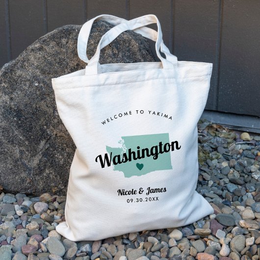 Elke Kleur Washington State Map WeduwWelkomsttas Tote Bag
