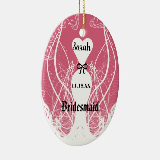 Elke kleur Weddenschap Gwn Bridesmaid Kerstmis Keramisch Ornament (Rechts)