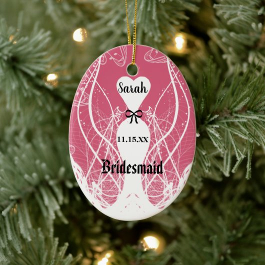 Elke kleur Weddenschap Gwn Bridesmaid Kerstmis Keramisch Ornament (Boom)