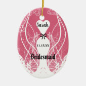 Elke kleur Weddenschap Gwn Bridesmaid Kerstmis Keramisch Ornament (Voorkant)