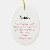 Elke kleur Weddenschap Gwn Bridesmaid Kerstmis Keramisch Ornament (Achterkant)