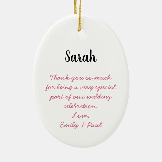 Elke kleur Weddenschap Gwn Bridesmaid Kerstmis Keramisch Ornament (Achterkant)