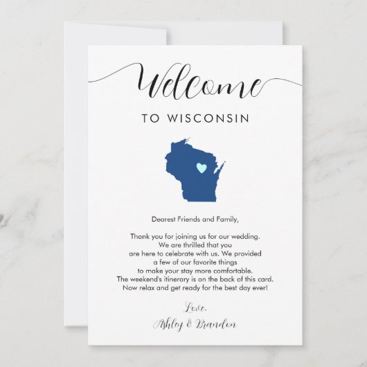 Elke kleur Wisconsin bruiloft welkom route (Voorkant)