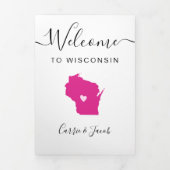 Elke kleur Wisconsin Kaart Bruiloft Welkomstroute (Cover)