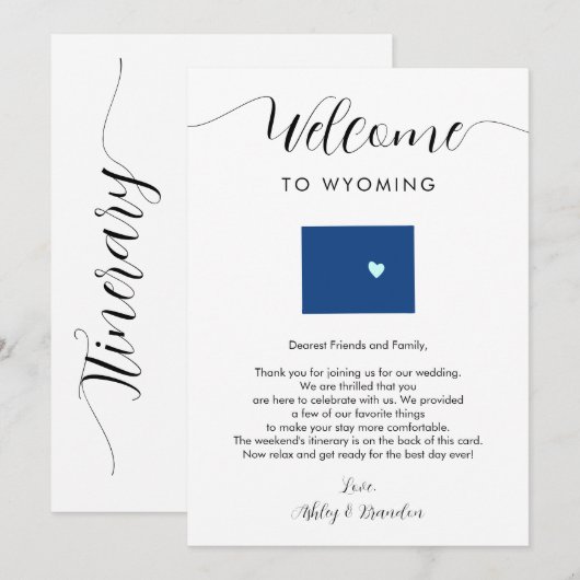 Elke kleur Wyoming bruiloft welkom route (Voorkant / Achterkant)