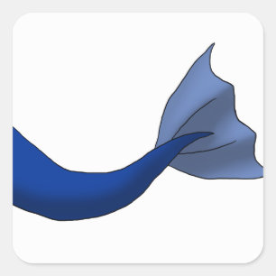 Elke kleur zeemeermin staart w / witte achtergrond vierkante sticker