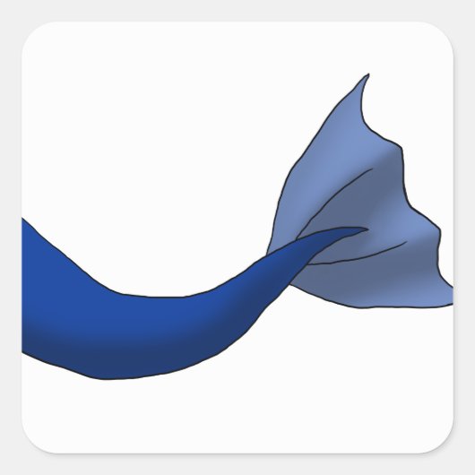 Elke kleur zeemeermin staart w / witte achtergrond vierkante sticker (Voorkant)