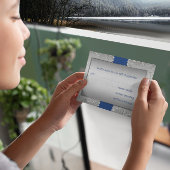 Elke Kleur Zilveren bruiloft getoond in Royal Blue RSVP Kaartje